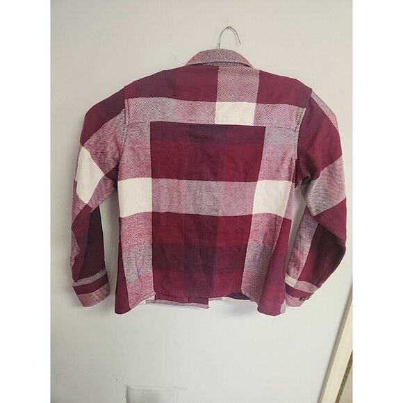 Cabelas Shacket Womens L-Flannel Plaid‎ Check Pockets Button Front Pink Pockets - Picture 5 of 7